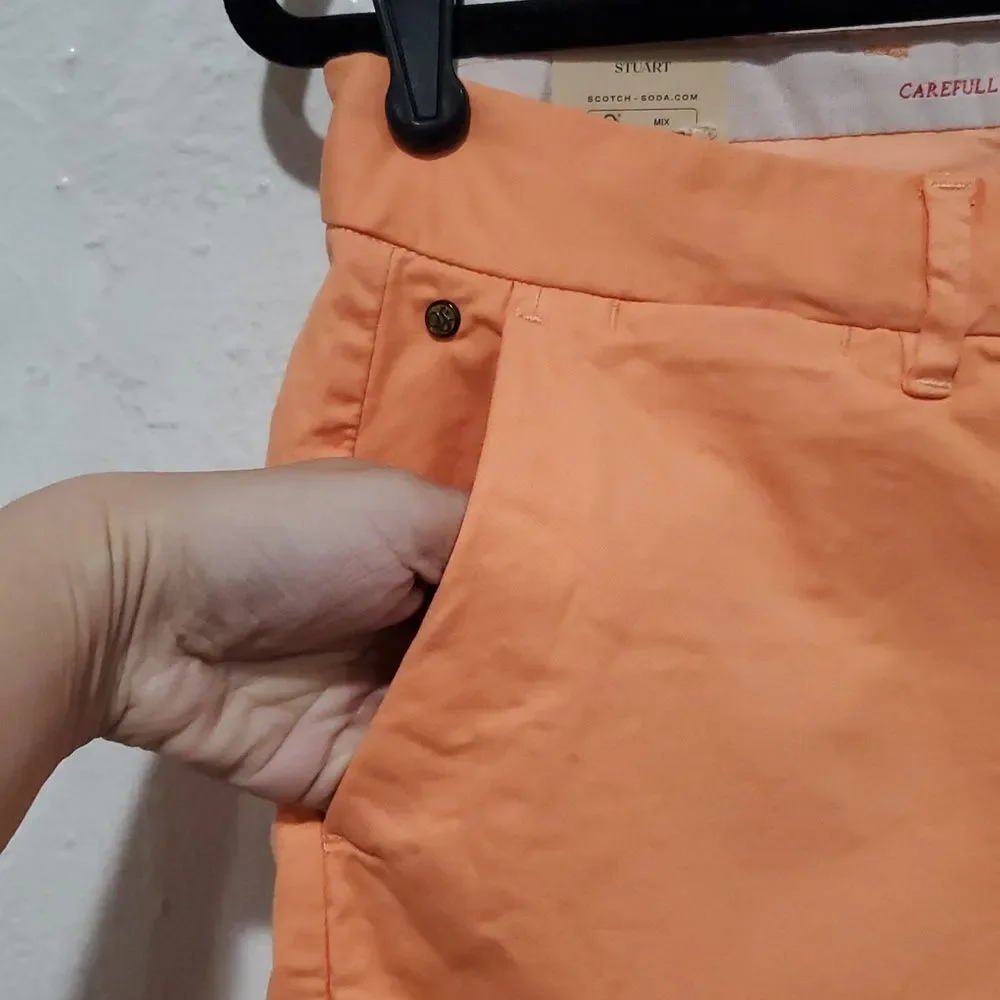 Scotch & Soda Men's Bright Peach Stuart Shorts Size 30 X 9 in Inseam